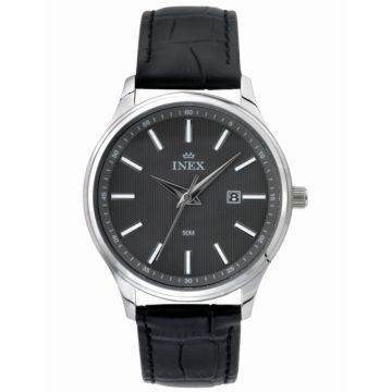 INEX herreur i stål med rem + dato