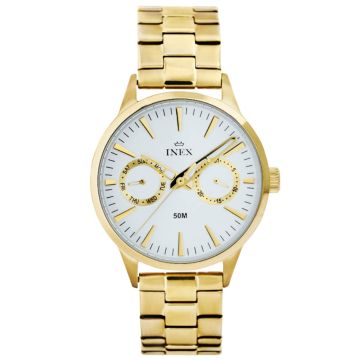 Inex armbåndsur i double med lænke, dato + ugedag
