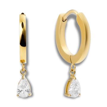 Mockberg Belle Gold Hoops White