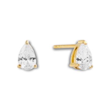 Mockberg Belle Gold Medium Studs White