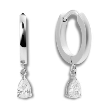 Mockberg Belle Silver Hoops White