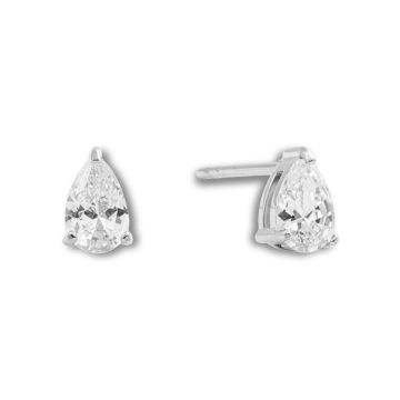 Mockberg Belle Silver Medium Studs White