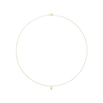 Mockberg Stone Letter V Gold Necklace