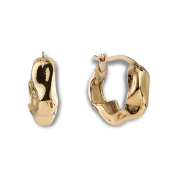Mockberg Wavy Bolded Small Gold Hoops