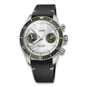 Oris Divers 65 Chronograph med sort læderrem, 40mm