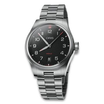Oris Propilot Date sort skive med lænke, 41mm