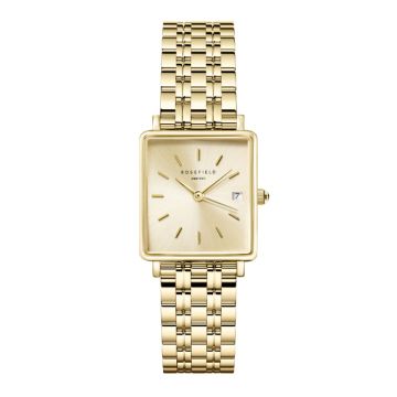 Rosefield The Boxy XS dameur i champagnefarvet med lænke - 22x24 mm
