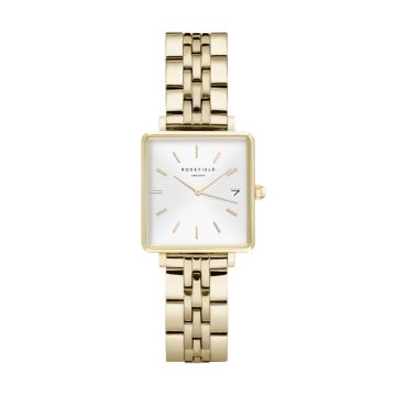 Rosefield The Boxy dameur i guldfarvet  med lænke - 22x24 mm