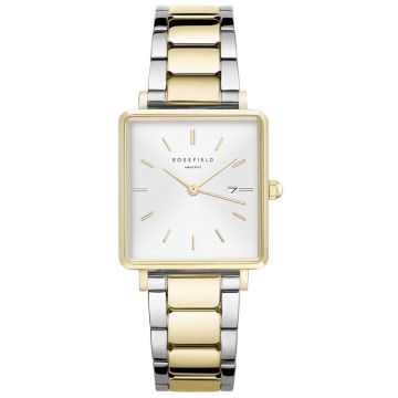 Rosefield The Boxy dameur i tofarvet stål med lænke - 26x28 mm