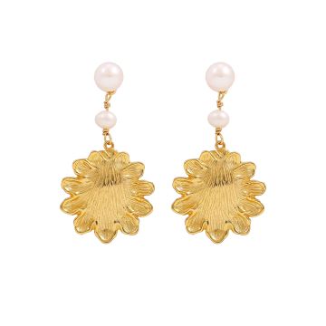 Hultquist Evelyn øreringe i forgyldt med perle