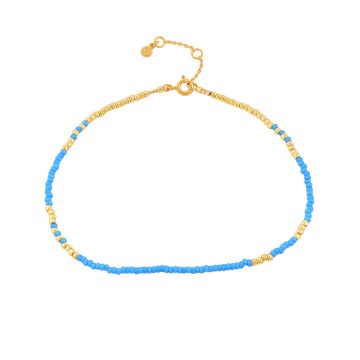 Hultquist Blue Mila ankelkæde i forgyldt