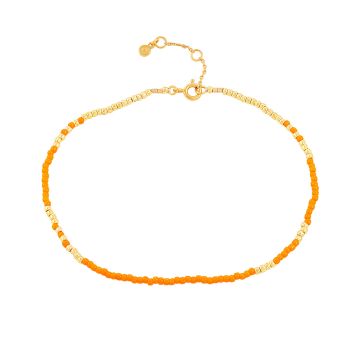 Hultquist Orange Mila ankelkæde i forgyldt