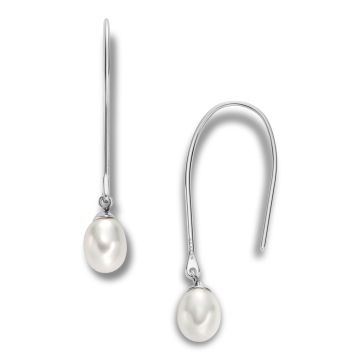 Skagen Agnethe Pearl øreringe i stål med perler