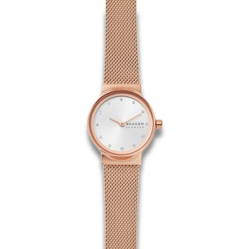 Skagen Freja dameur rosa med meshlænke