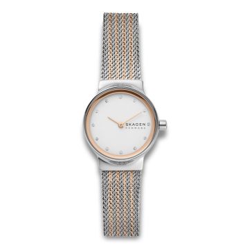 Skagen Freja dameur rosa/stål med meshlænke