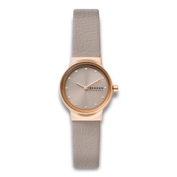 Skagen Freja dameur rosa med brun rem
