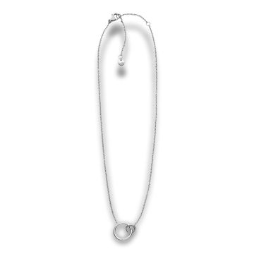 SKAGEN Elin stål halskæde med cirkel vedhæng og krystaller