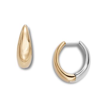 Skagen Linje Modern øreringe i tofarvet stål