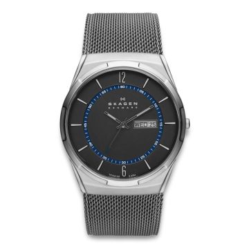 Skagen Melbye Herreur i titanium med mesh lænke