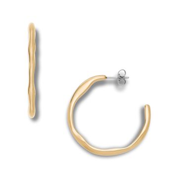 Skagen Moderne Stak øreringe i guldfarvet stål -stor