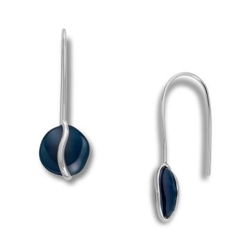 Skagen Sofie Sea Glass ørehængere i stål med blå glassten