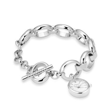 Rosefield The Oval dameur-charm hængende i stål armbånd - 15x18 mm