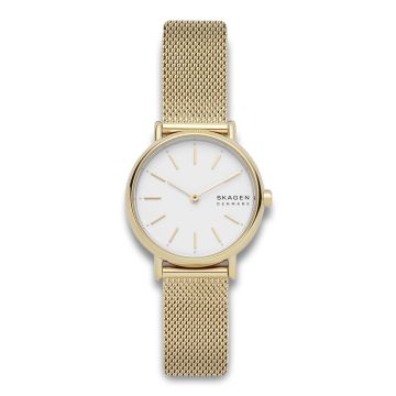 Skagen Signatur armbåndsur i forgyldt stål med meshlænke