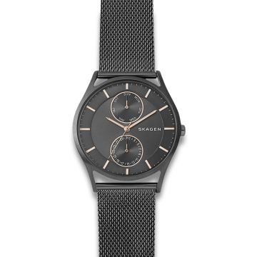 Skagen Holst multifunction herreur i sort med mesh lænke
