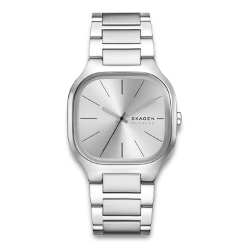 Skagen Mellem firkantet herreur i stål med lænke