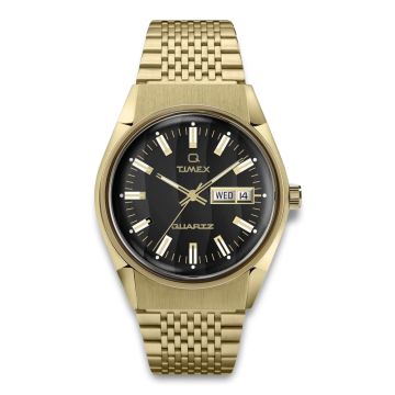 TIMEX Q Falcon Eye i guldfarvet med lænke