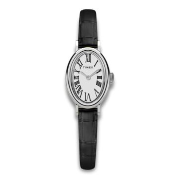 TIMEX Cavatina i stål med sort læderrem