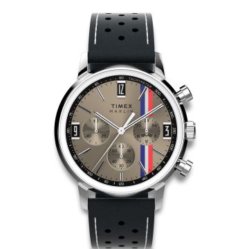 TIMEX Marlin Chronograph Stripe med sort læderrem