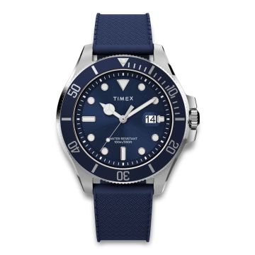 TIMEX Harborside Coast i stål med blå gummi rem