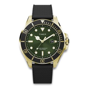 TIMEX Harborside Coast i guldfarvet med sort gummirem
