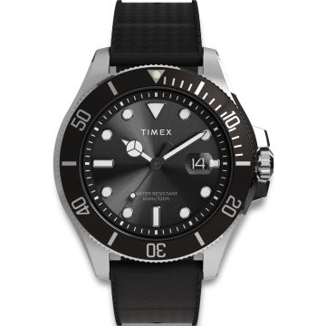 TIMEX Harborside Coast i stål med sort gummirem