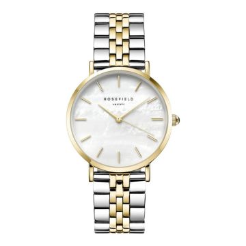 Rosefield The Upper East Side dameur i tofarvet med lænke og perlemorsskive - Ø33