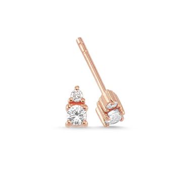 Nuran Petit øreringe i rosaguld med diamanter