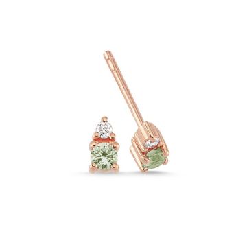 Nuran Petit øreringe i rosaguld med grøn safir og diamant