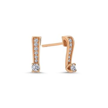 Nuran Bella øreringe i rosaguld med diamanter