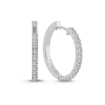 Nuran Creoler øreringe i hvidguld med diamanter - Ø23