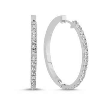 Nuran Creoler øreringe i hvidguld med diamanter