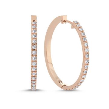 Nuran Creoler øreringe i rosaguld med diamanter
