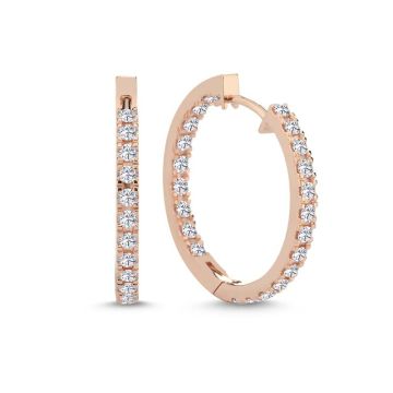 Nuran Creoler øreringe i rosaguld med diamanter