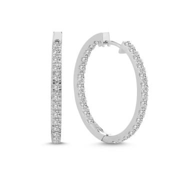 Nuran Creoler øreringe i hvidguld med diamanter