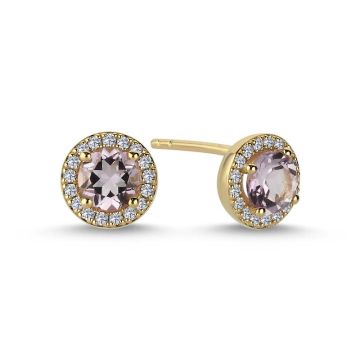 Nuran Grace vedhæng i guld med diamant og pink ametyst - uden kæde