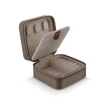 OLE LYNGGAARD COPENHAGEN rejse smykkeskrin, beige silke