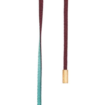 OLE LYNGGAARD COPENHAGEN Stretch design snor rød/isblå endestykker 18 karat rødguld længde 130 cm