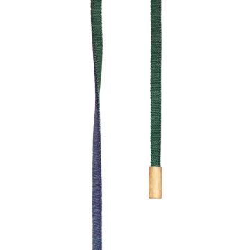 OLE LYNGGAARD COPENHAGEN Stretch design snor blå/grøn endestykker 18 karat rødguld  længde 130 cm