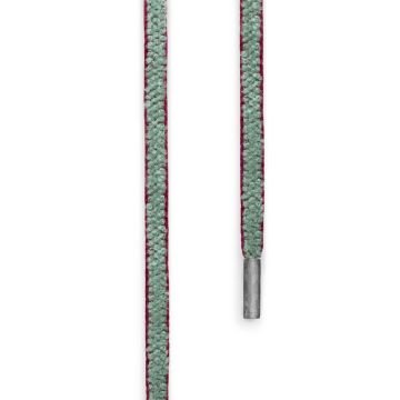 OLE LYNGGAARD COPENHAGEN Chenille Mokuba snor isblå/vinrød endestykker lige Sterling sølv længde 130 cm