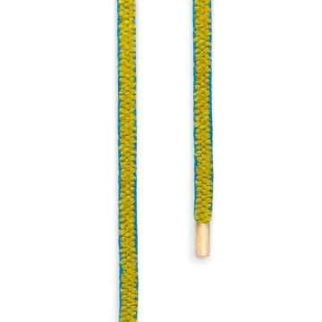 OLE LYNGGAARD COPENHAGEN Chenille Mokuba snor oliven/turkis endestykker 18 karat rødguld længde 130 cm